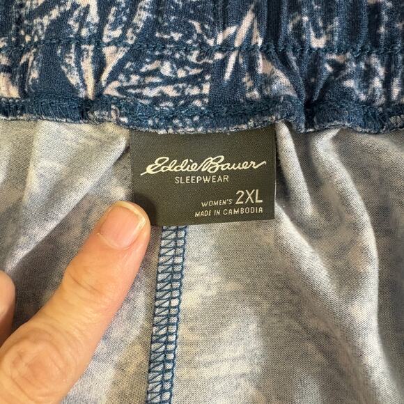 Eddie Bauer 2XL Pajama Pants Blue Brushed Knit Lounge Pants - Picture 4 of 8